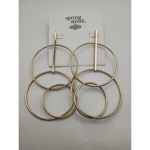 Women's Spring Street Gold Drop Dangle Hoop Earrings